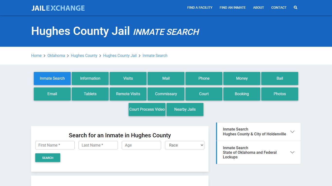 Hughes County Jail, OK Inmate Search: Roster & Mugshots