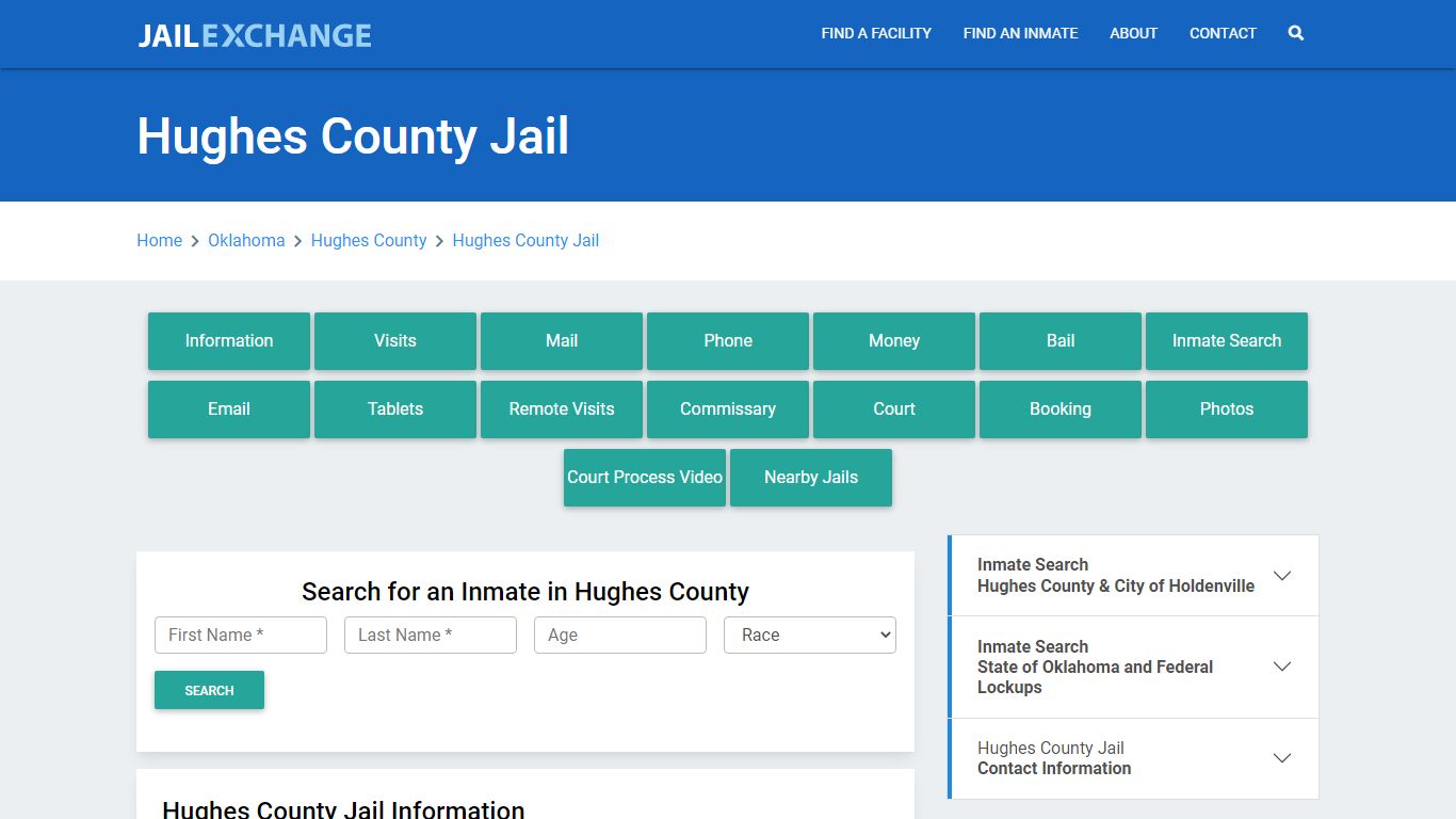 Hughes County Jail Roster Lookup, OK, Inmate Search